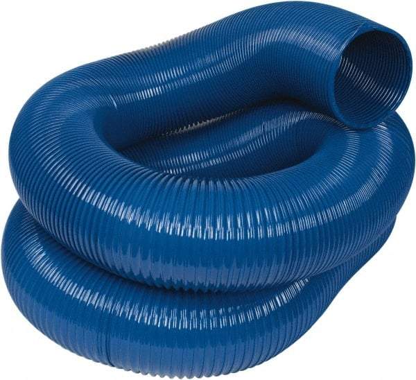 Hi-Tech Duravent - 8" ID, 25' Long, PVC Blower & Duct Hose - Blue, 10-1/2" Bend Radius, 6 In/Hg, 7 Max psi, -20 to 180°F, Abrasion and Chemical Resistant - Exact Industrial Supply
