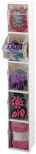 Quantum Storage - 4-1/2" Wide x 6" High x 4" Deep, Small Parts Tip Out Stacking Bin Organizer - Polystyrene Frame, 1 Compartments, 4-1/4" Wide x 5-3/4" High x 3-3/4" Deep Bin - Exact Industrial Supply