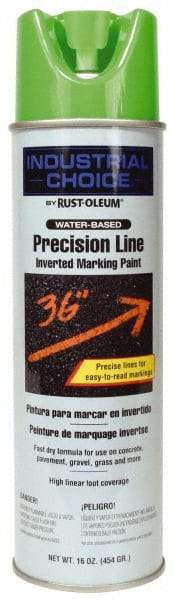 Rust-Oleum - 17 fl oz Green Marking Paint - 600' to 700' Coverage at 1" Wide, Water-Based Formula - Exact Industrial Supply