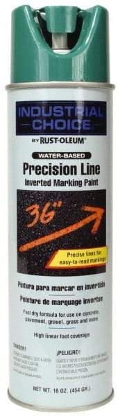 Rust-Oleum - 17 fl oz Green Marking Paint - 600' to 700' Coverage at 1" Wide, Water-Based Formula - Exact Industrial Supply