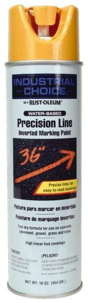 Rust-Oleum - 17 fl oz Yellow Marking Paint - 600' to 700' Coverage at 1" Wide, Water-Based Formula - Exact Industrial Supply