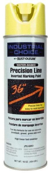 Rust-Oleum - 17 fl oz Yellow Marking Paint - 600' to 700' Coverage at 1" Wide, Water-Based Formula - Exact Industrial Supply