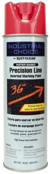 Rust-Oleum - 17 fl oz Pink Marking Paint - 600' to 700' Coverage at 1" Wide, Water-Based Formula - Exact Industrial Supply