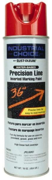 Rust-Oleum - 17 fl oz Red Marking Paint - 600' to 700' Coverage at 1" Wide, Water-Based Formula - Exact Industrial Supply