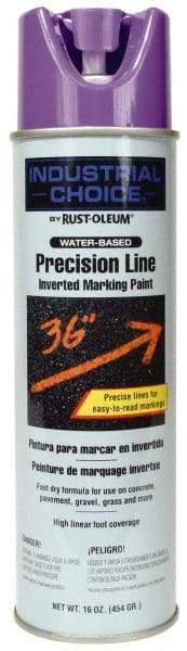 Rust-Oleum - 17 fl oz Purple Marking Paint - 600' to 700' Coverage at 1" Wide, Water-Based Formula - Exact Industrial Supply