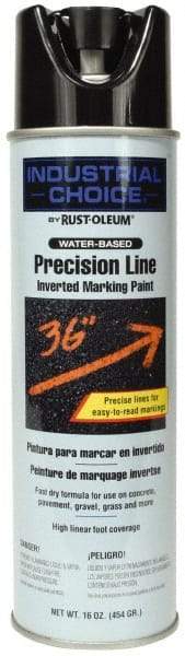 Rust-Oleum - 17 fl oz Black Marking Paint - 600' to 700' Coverage at 1" Wide, Water-Based Formula - Exact Industrial Supply