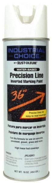 Rust-Oleum - 17 fl oz White Marking Paint - 600' to 700' Coverage at 1" Wide, Water-Based Formula - Exact Industrial Supply