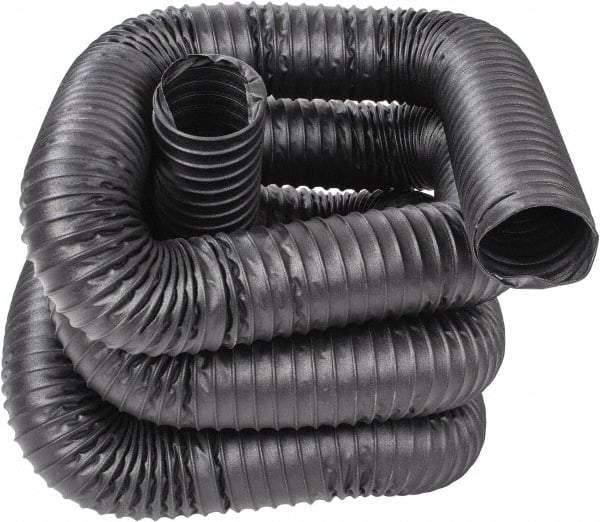 Hi-Tech Duravent - 4" ID, 25' Long, Neoprene Coated Polyester Blower & Duct Hose - Black, 6-1/2" Bend Radius, 22 In/Hg, 25 Max psi, -40 to 250°F, Chemical and Abrasion Resistant - Exact Industrial Supply