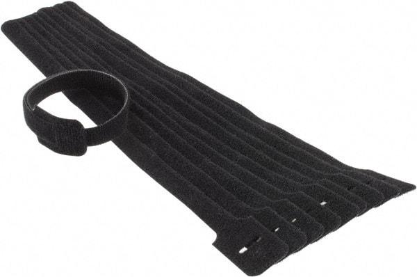 Thomas & Betts - 13" Long Black Nylon & Polyethylene Hook & Loop Strap - 50 Lb Tensile Strength, 1/16" Thick, 88.9mm Max Bundle Diam - Exact Industrial Supply