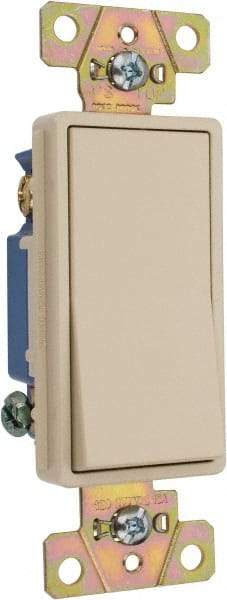 Pass & Seymour - 3 Pole, 120 to 277 VAC, 15 Amp, Specification Grade, Rocker, Wall and Dimmer Light Switch - 1.3 Inch Wide x 4.2 Inch High - Exact Industrial Supply