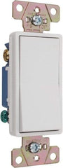 Pass & Seymour - 3 Pole, 120 to 277 VAC, 15 Amp, Specification Grade, Rocker, Wall and Dimmer Light Switch - 1.3 Inch Wide x 4.2 Inch High - Exact Industrial Supply