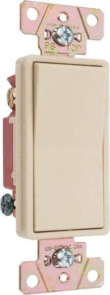Pass & Seymour - 3 Pole, 120 to 277 VAC, 20 Amp, Specification Grade, Rocker, Wall and Dimmer Light Switch - 1.3 Inch Wide x 4.2 Inch High - Exact Industrial Supply