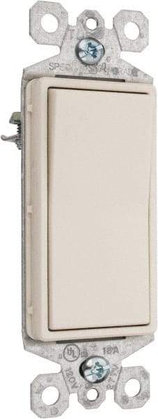 Pass & Seymour - 1 Pole, 120 to 277 VAC, 15 Amp, Specification Grade, Rocker, Wall and Dimmer Light Switch - 1.43 Inch Wide x 4.19 Inch High - Exact Industrial Supply