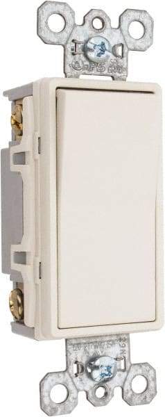 Pass & Seymour - 4 Pole, 120 to 277 VAC, 15 Amp, Specification Grade, Rocker, Wall and Dimmer Light Switch - 1.43 Inch Wide x 4.19 Inch High - Exact Industrial Supply