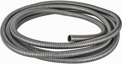 Federal Hose - 7/8" ID, -60 to 400°F, Galvanized Steel Unlined Flexible Metal Duct Hose - 4.1" Bend Radius, 25' Long - Exact Industrial Supply