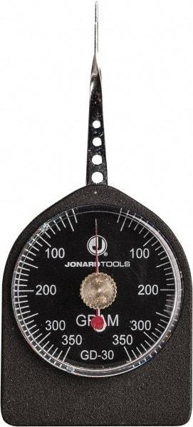 Jonard Tools - 0.11 Lb. Capacity, Mechanical Tension and Compression Force Gage - 10 gf Resolution, Aluminum Housing - Exact Industrial Supply