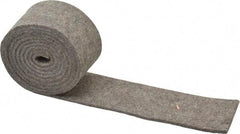 Made in USA - 1/8 Inch Thick x 2 Inch Wide x 5 Ft. Long, Felt Stripping - Gray, Plain Backing - Exact Industrial Supply