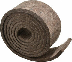 Made in USA - 1/4 Inch Thick x 2 Inch Wide x 5 Ft. Long, Felt Stripping - Gray, Plain Backing - Exact Industrial Supply