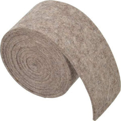 Made in USA - 1/8 Inch Thick x 2 Inch Wide x 5 Ft. Long, Felt Stripping - Gray, Plain Backing - Exact Industrial Supply