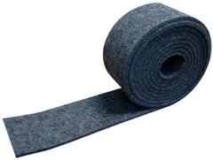 Made in USA - 1/4 Inch Thick x 1 Inch Wide x 5 Ft. Long, Felt Stripping - Gray, Plain Backing - Exact Industrial Supply