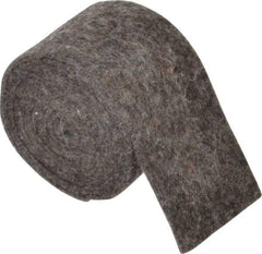 Made in USA - 1/8 Inch Thick x 2 Inch Wide x 5 Ft. Long, Felt Stripping - Gray, Plain Backing - Exact Industrial Supply