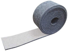 Made in USA - 1/8 Inch Thick x 1-1/2 Inch Wide x 5 Ft. Long, Felt Stripping - Gray, Adhesive Backing - Exact Industrial Supply