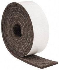 Made in USA - 1/8 Inch Thick x 1 Inch Wide x 5 Ft. Long, Felt Stripping - Gray, Adhesive Backing - Exact Industrial Supply