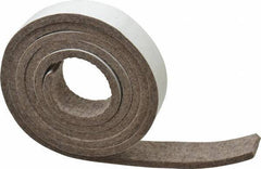 Made in USA - 1/4 Inch Thick x 1 Inch Wide x 5 Ft. Long, Felt Stripping - Gray, Adhesive Backing - Exact Industrial Supply
