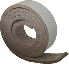 Made in USA - 1/4 Inch Thick x 1-1/2 Inch Wide x 5 Ft. Long, Felt Stripping - Gray, Adhesive Backing - Exact Industrial Supply