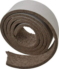 Made in USA - 1/4 Inch Thick x 2 Inch Wide x 5 Ft. Long, Felt Stripping - Gray, Adhesive Backing - Exact Industrial Supply