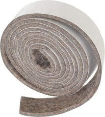 Made in USA - 1/8 Inch Thick x 1 Inch Wide x 5 Ft. Long, Felt Stripping - Gray, Adhesive Backing - Exact Industrial Supply