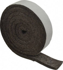 Made in USA - 1/4 Inch Thick x 1 Inch Wide x 5 Ft. Long, Felt Stripping - Gray, Adhesive Backing - Exact Industrial Supply