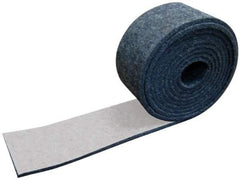 Made in USA - 1/4 Inch Thick x 2 Inch Wide x 5 Ft. Long, Felt Stripping - Gray, Adhesive Backing - Exact Industrial Supply
