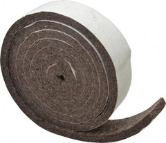 Made in USA - 1/4 Inch Thick x 1 Inch Wide x 5 Ft. Long, Felt Stripping - Gray, Adhesive Backing - Exact Industrial Supply