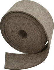 Made in USA - 1/8 Inch Thick x 2 Inch Wide x 10 Ft. Long, Felt Stripping - Gray, Plain Backing - Exact Industrial Supply