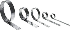 IDEAL TRIDON - 8" ID, Grade 201, Stainless Steel Preformed J-Type Clamp - 3/4" Wide x 0.03" Thick - Exact Industrial Supply