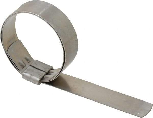 Made in USA - 2" ID, Grade 201, Stainless Steel Preformed J-Type Clamp - 3/4" Wide x 0.03" Thick - Exact Industrial Supply