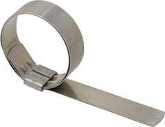 Made in USA - 2" ID, Grade 201, Stainless Steel Preformed J-Type Clamp - 3/4" Wide x 0.03" Thick - Exact Industrial Supply