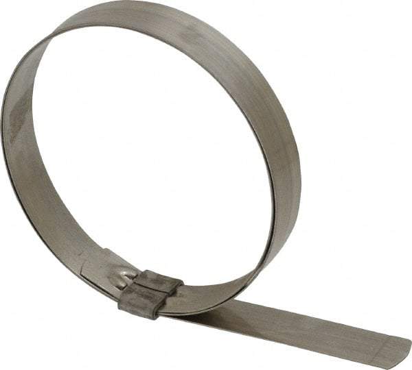 IDEAL TRIDON - 4" ID, Grade 201, Stainless Steel Preformed J-Type Clamp - 3/4" Wide x 0.03" Thick - Exact Industrial Supply