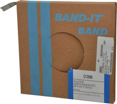 Made in USA - Grade 200 to 300, Stainless Steel Banding Strap Roll - 5/8" Wide x 0.015" Thick - Exact Industrial Supply