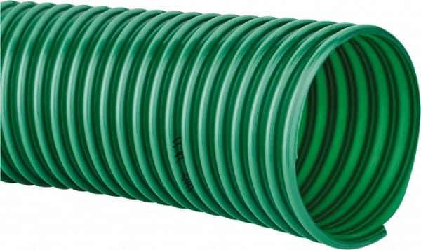 Continental ContiTech - 6" ID, 5 Hg Vac Rating, PVC Vacuum & Duct Hose - 100' Long, Metallic Green, 10" Bend Radius, 15 to 150°F - Exact Industrial Supply