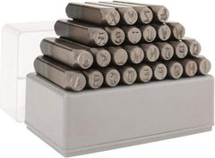 C.H. Hanson - 27 Piece, 5/16" Character Steel Stamp Set - Letters, Heavy Duty - Exact Industrial Supply