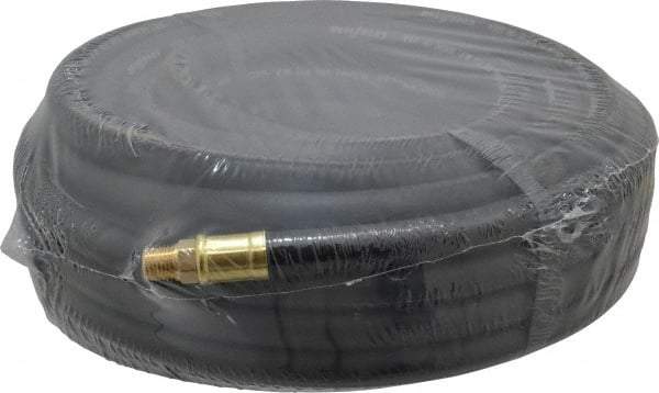 Continental ContiTech - 3/8" ID x 0.669" OD 50' Long Multipurpose Air Hose - MNPT x MNPT Ends, 200 Working psi, -40 to 190°F, 1/4" Fitting, Black - Exact Industrial Supply