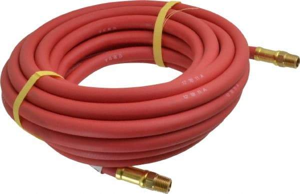 Continental ContiTech - 1/4" ID x 0.527" OD 25' Long Multipurpose Air Hose - MNPT x MNPT Ends, 250 Working psi, -40 to 190°F, 1/4" Fitting, Red - Exact Industrial Supply