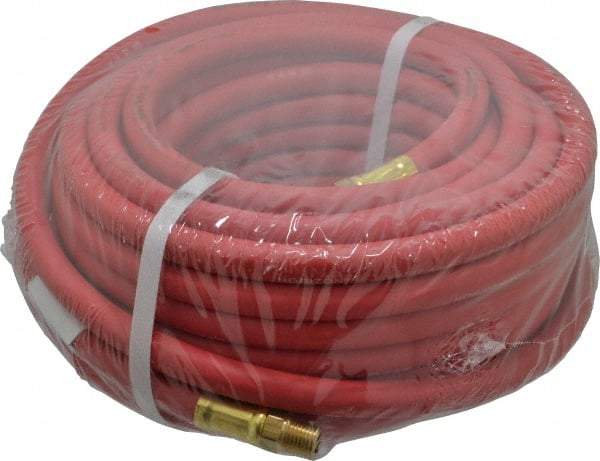 Continental ContiTech - 1/4" ID x 0.527" OD 50' Long Multipurpose Air Hose - MNPT x MNPT Ends, 250 Working psi, -40 to 190°F, 1/4" Fitting, Red - Exact Industrial Supply