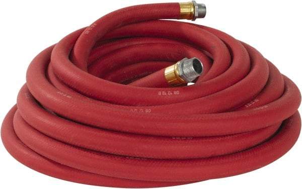 Continental ContiTech - 3/4" ID x 1.133" OD 50' Long Multipurpose Air Hose - MNPT x MNPT Ends, 250 Working psi, -40 to 190°F, 3/4" Fitting, Red - Exact Industrial Supply