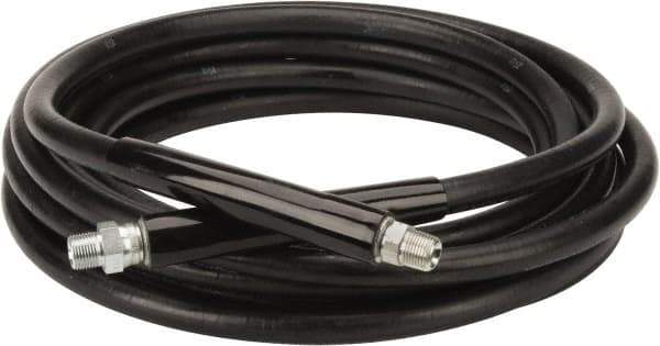 Continental ContiTech - 30' Long, 3/8" Fitting, Swivel Fitting, 0 to 250°F, Synthetic Rubber High Temp & High Pressure Hose - 3/8" Inside x 0.693" Outside Diam, Black, 3,000 psi - Exact Industrial Supply