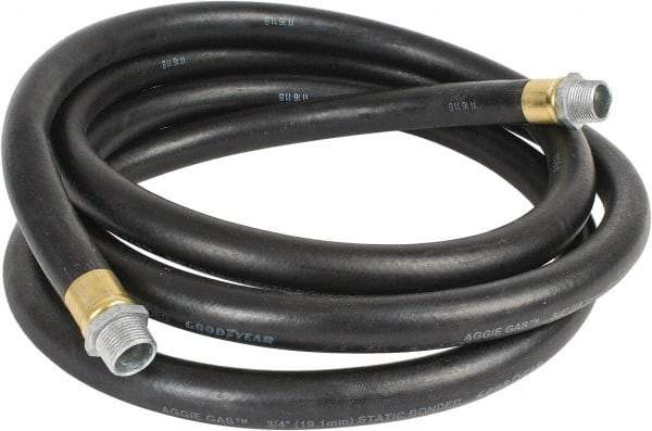 Continental ContiTech - 3/4" ID x 1-1/8" OD x 12' OAL, NPT Male x Male Petroleum Transfer Hose - 100 Max Working psi, 3/4" Fitting, Black - Exact Industrial Supply