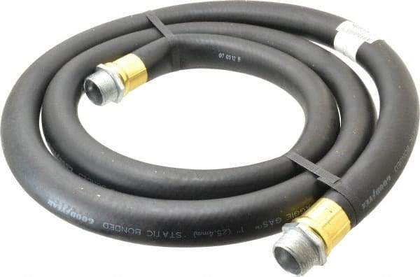 Continental ContiTech - 1" ID x 1-1/8" OD x 8' OAL, NPT Male x Male Petroleum Transfer Hose - 100 Max Working psi, 1" Fitting, Black - Exact Industrial Supply