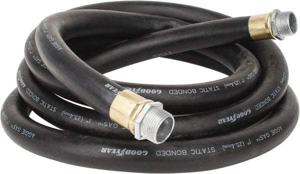 Continental ContiTech - 1" ID x 1-1/8" OD x 12' OAL, NPT Male x Male Petroleum Transfer Hose - 100 Max Working psi, 1" Fitting, Black - Exact Industrial Supply